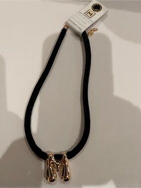 Anthropologie M corded black necklace